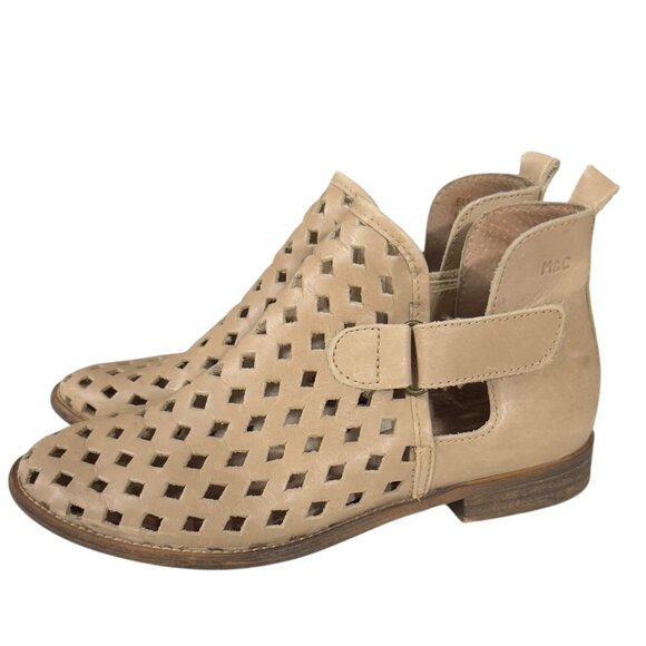 Anthro Musse & Cloud Caila Leather Western Coastal Cowgirl Cutout Ankle Boots 7 - Picture 3 of 10